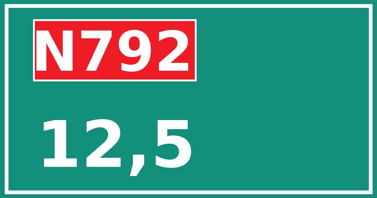 Hectometerbord N792 12,5