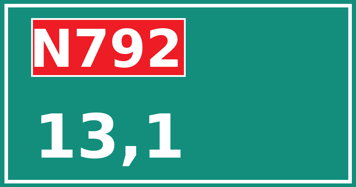 Hectometerbord N792 13,1