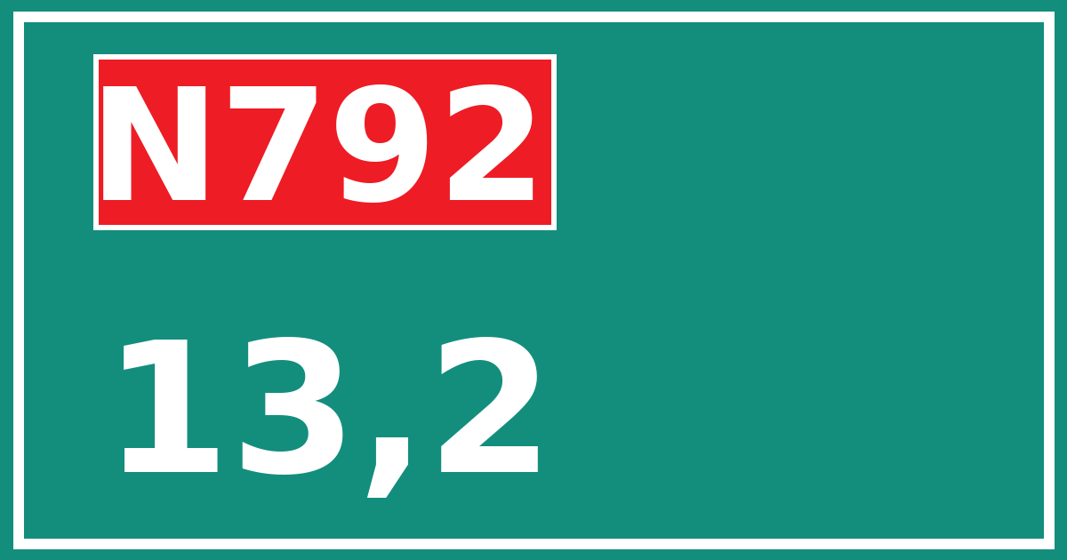 Hectometerbord N792 13,2