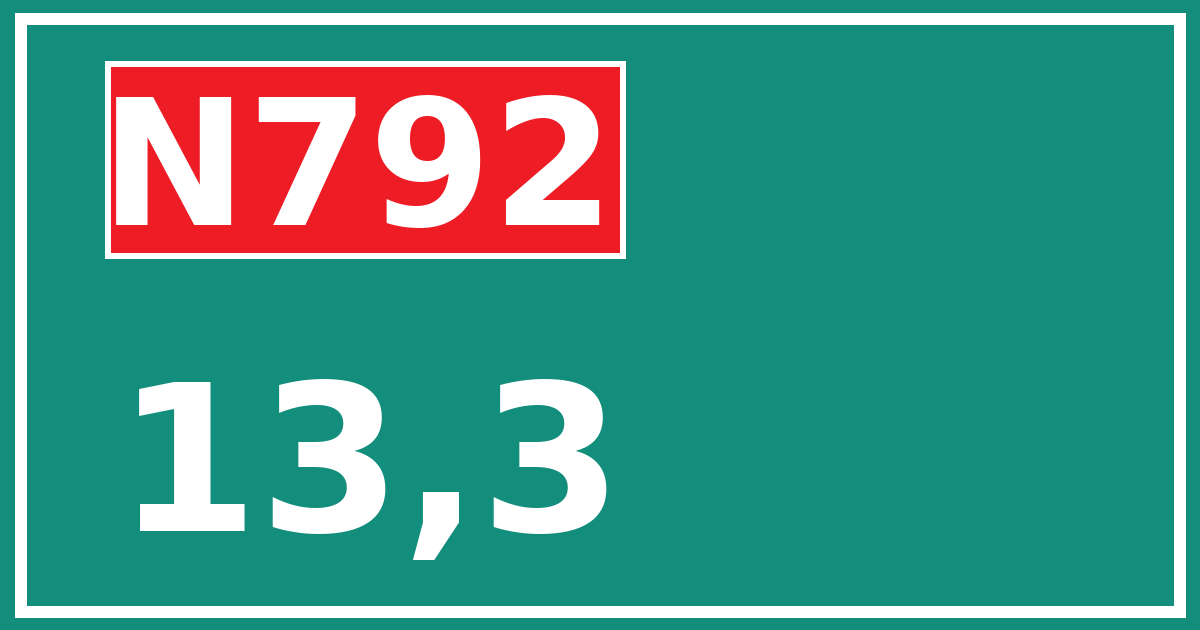 Hectometerbord N792 13,3
