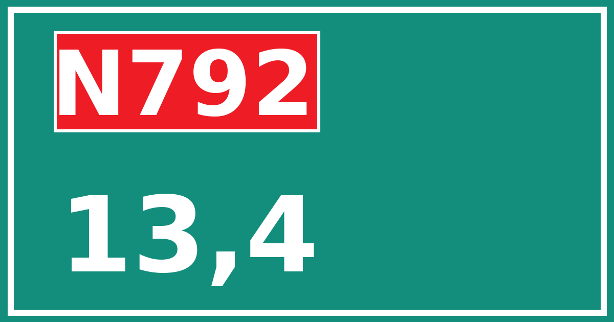 Hectometerbord N792 13,4