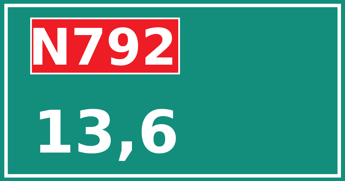 Hectometerbord N792 13,6
