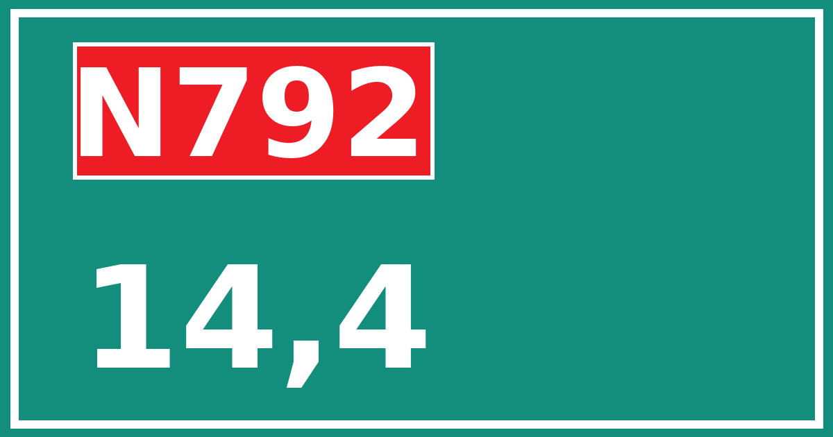 Hectometerbord N792 14,4