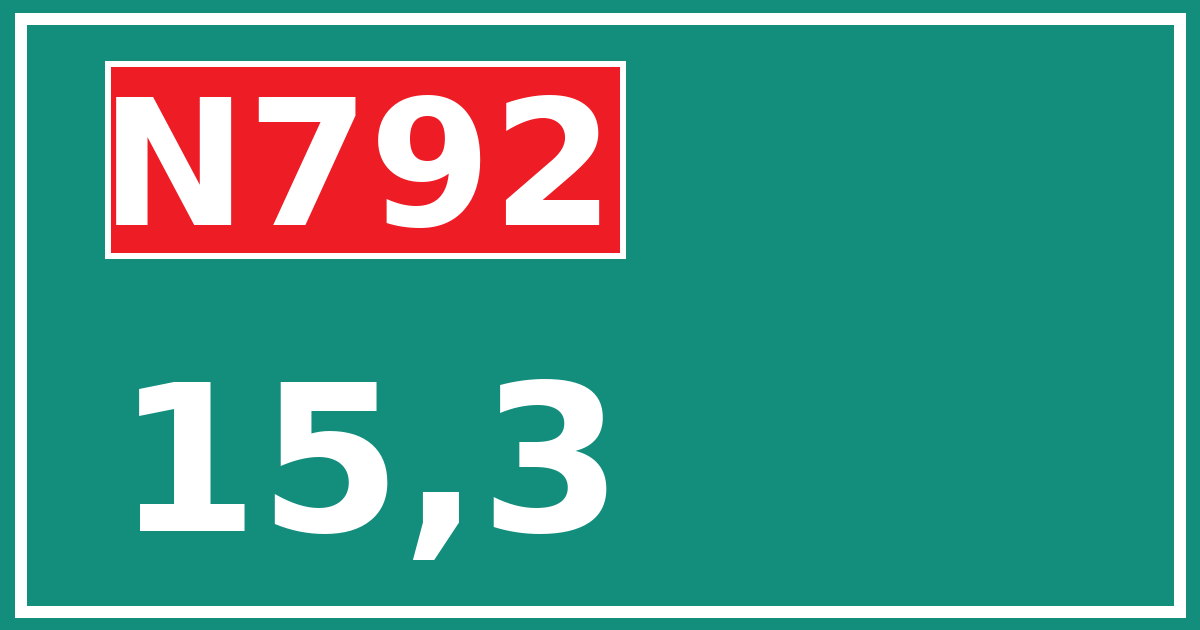 Hectometerbord N792 15,3