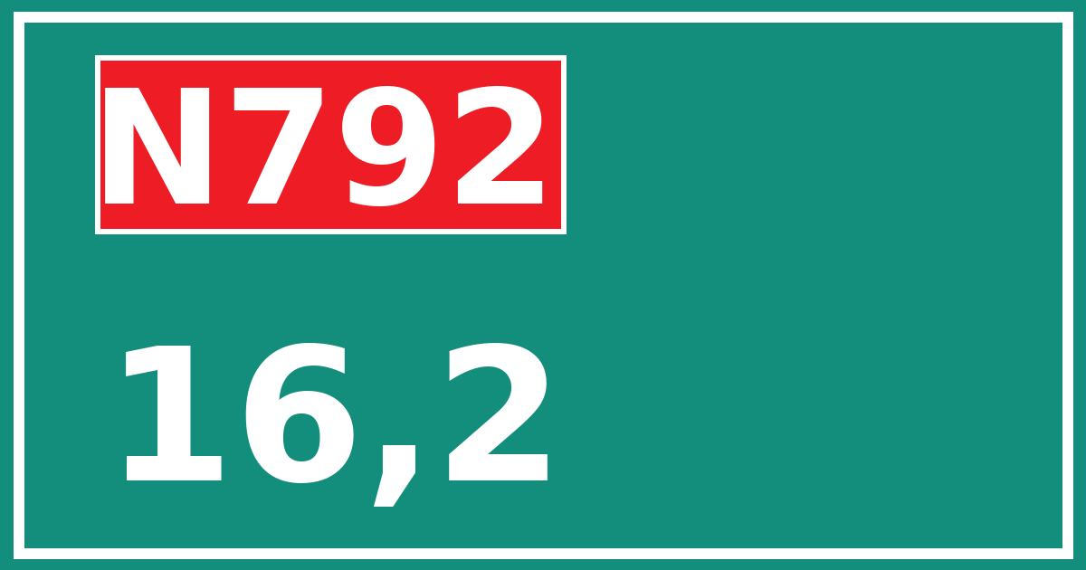 Hectometerbord N792 16,2
