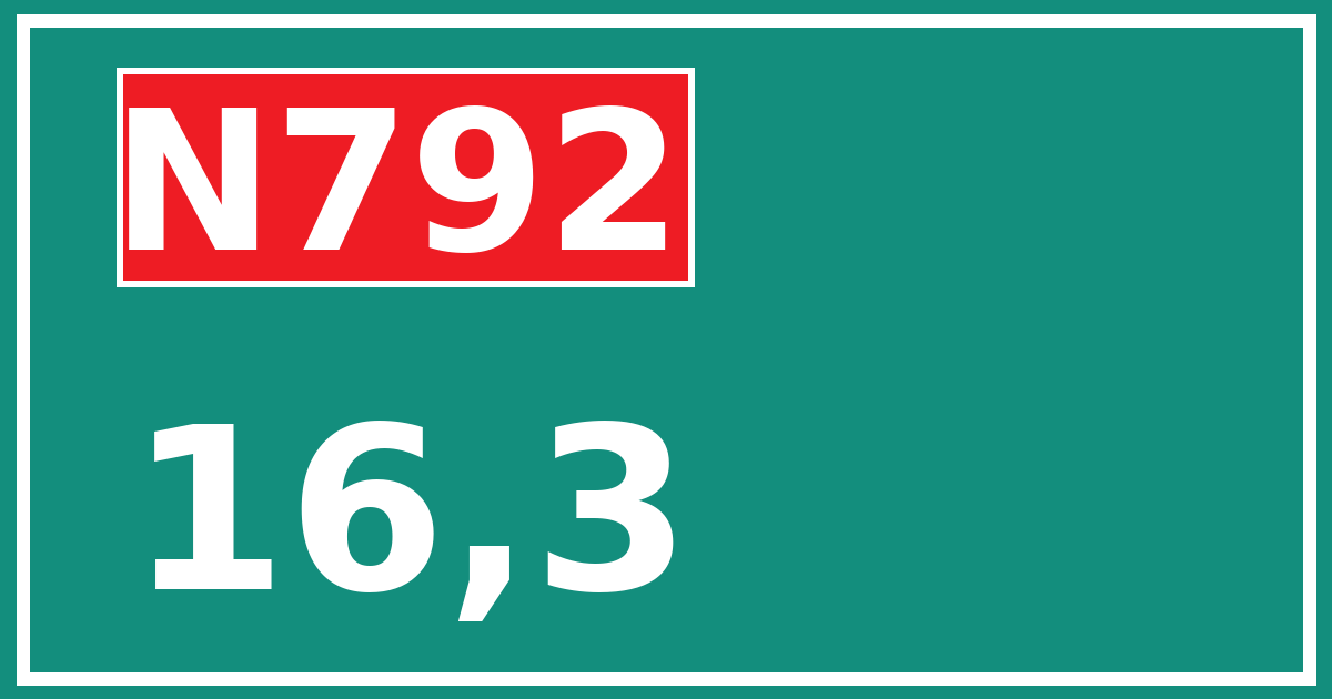 Hectometerbord N792 16,3