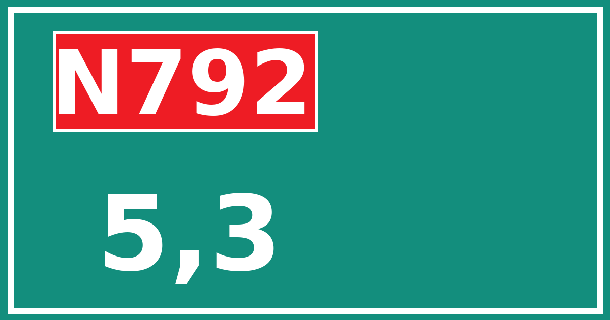Hectometerbord N792 5,3