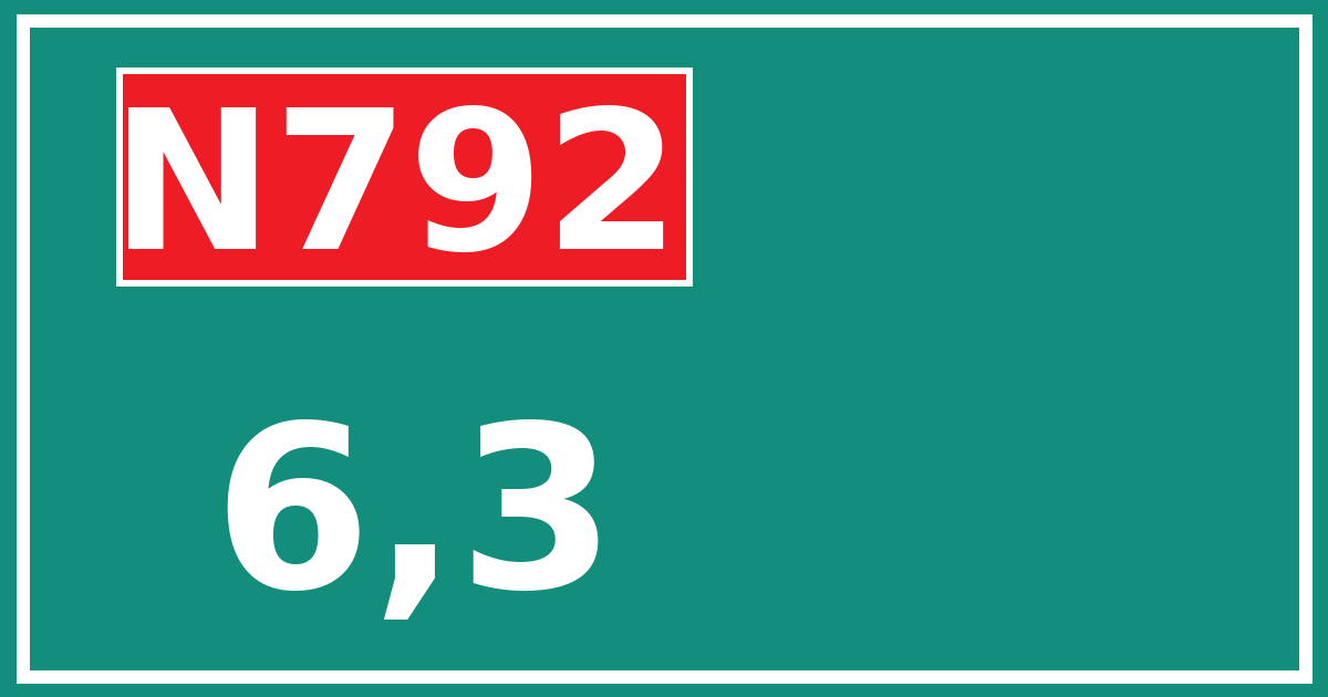 Hectometerbord N792 6,3