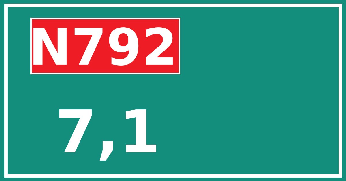 Hectometerbord N792 7,1