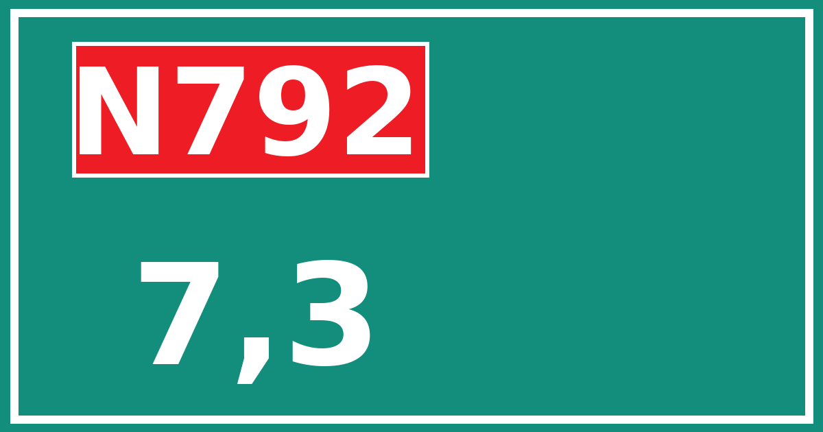 Hectometerbord N792 7,3