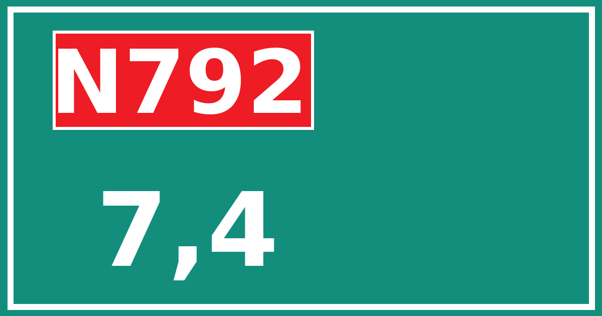 Hectometerbord N792 7,4