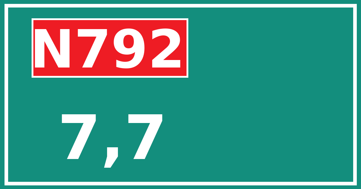 Hectometerbord N792 7,7