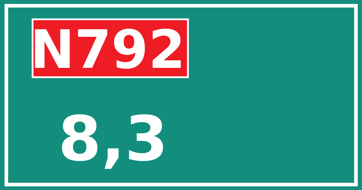 Hectometerbord N792 8,3