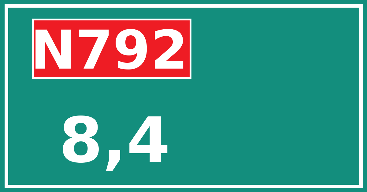 Hectometerbord N792 8,4