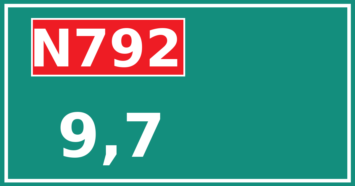 Hectometerbord N792 9,7