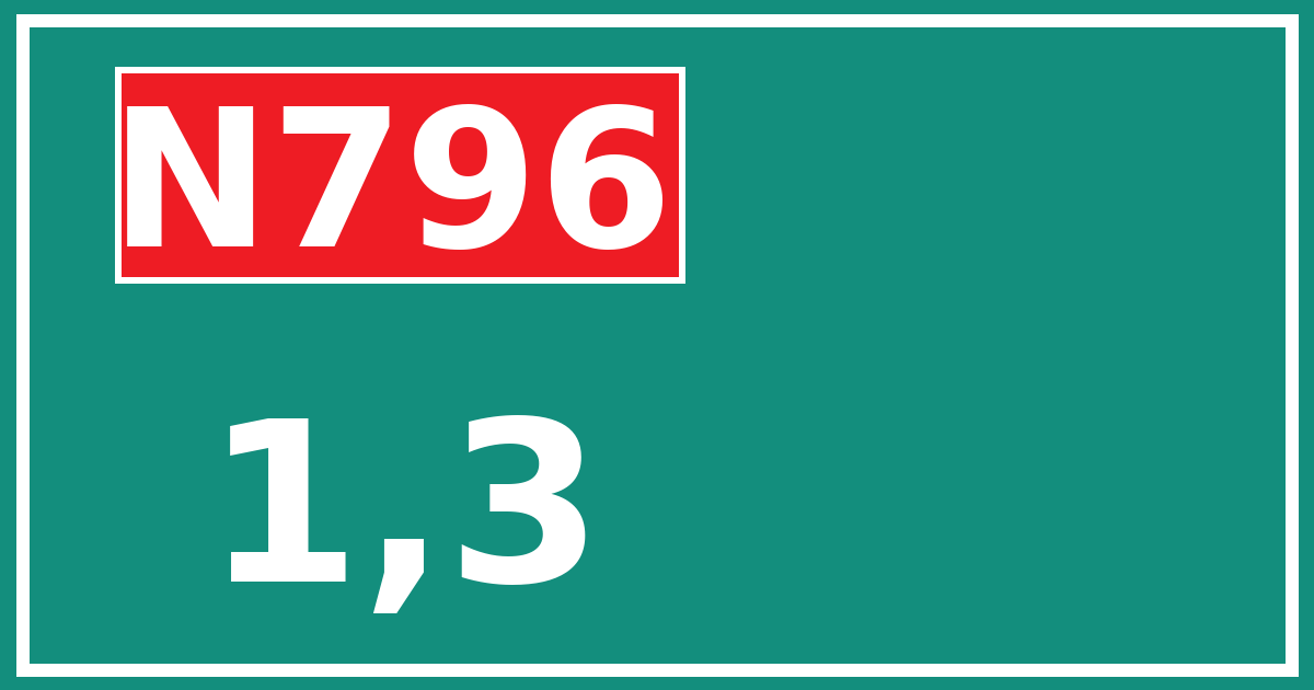Hectometerbord N796 1,3
