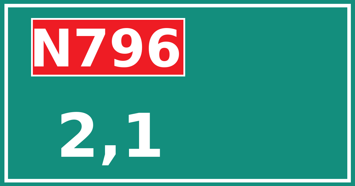 Hectometerbord N796 2,1