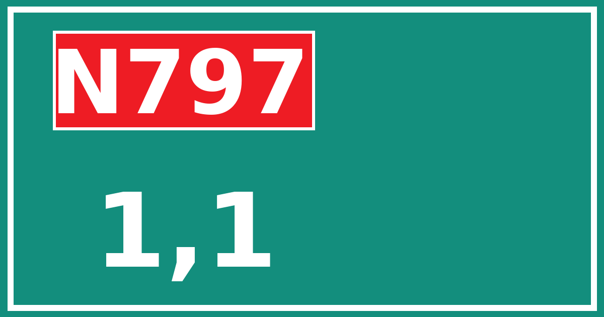 Hectometerbord N797 1,1