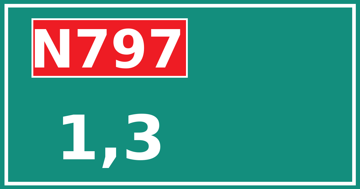 Hectometerbord N797 1,3