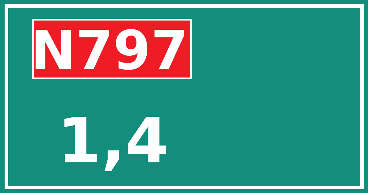 Hectometerbord N797 1,4