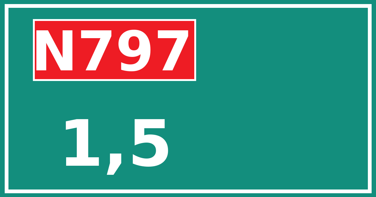 Hectometerbord N797 1,5