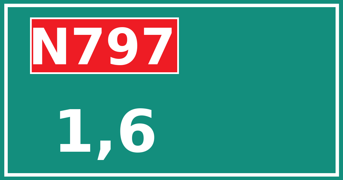 Hectometerbord N797 1,6