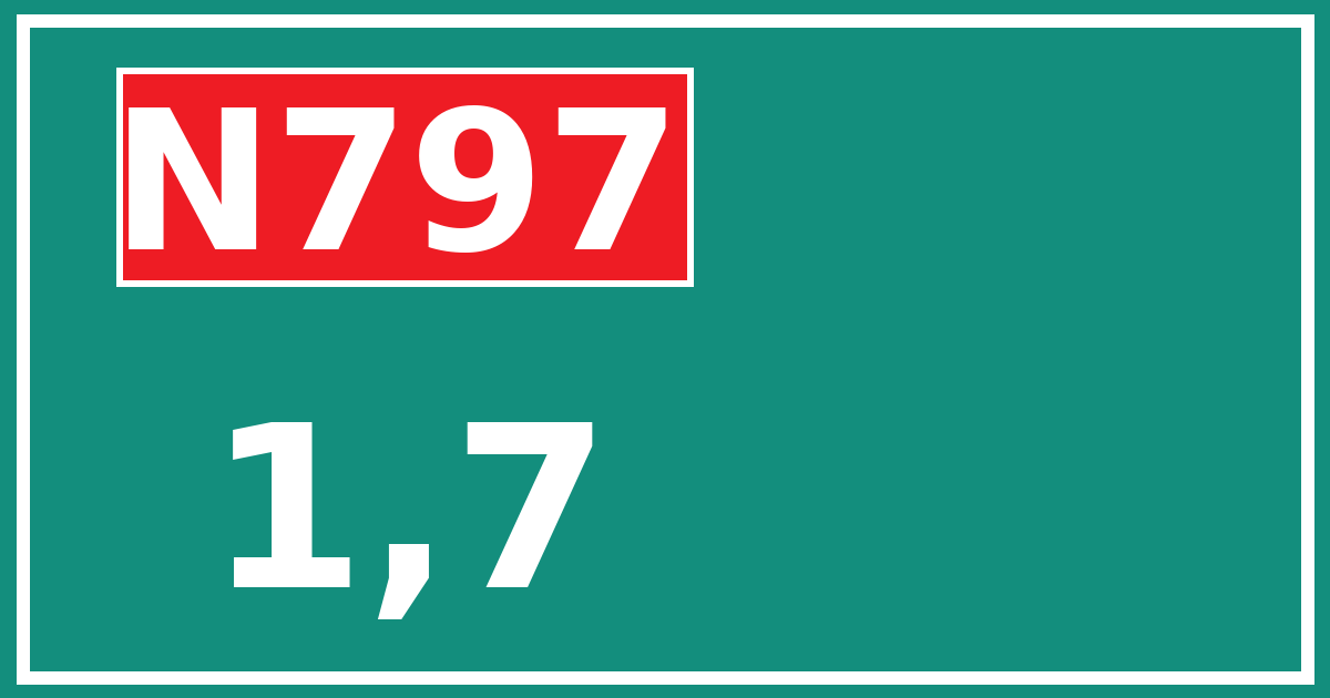 Hectometerbord N797 1,7