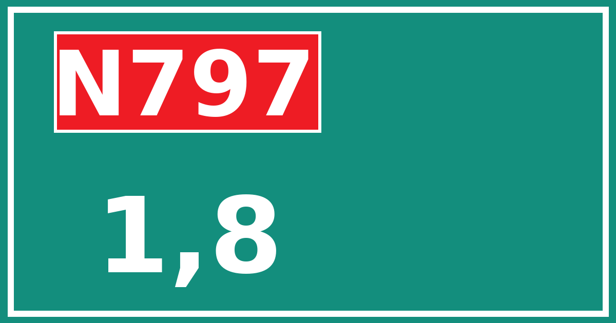 Hectometerbord N797 1,8