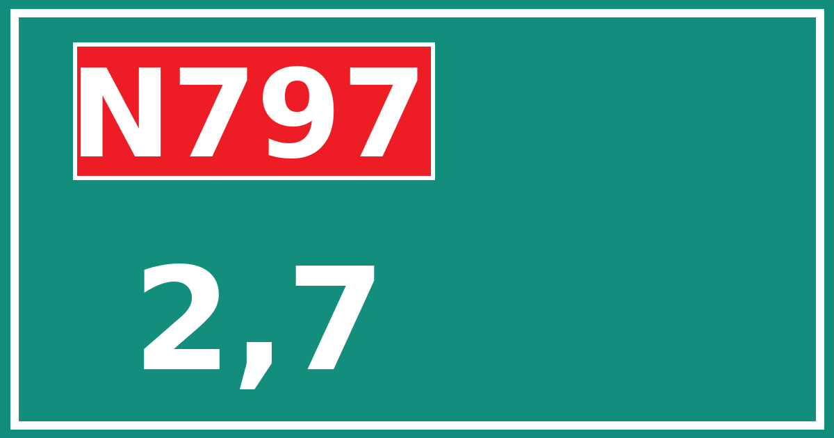 Hectometerbord N797 2,7