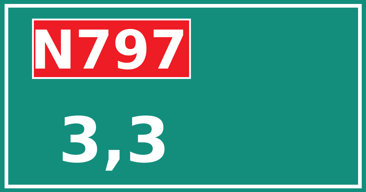 Hectometerbord N797 3,3