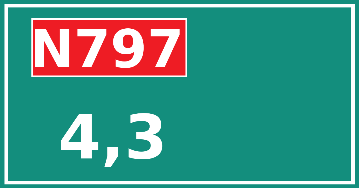 Hectometerbord N797 4,3