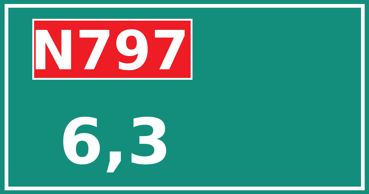 Hectometerbord N797 6,3