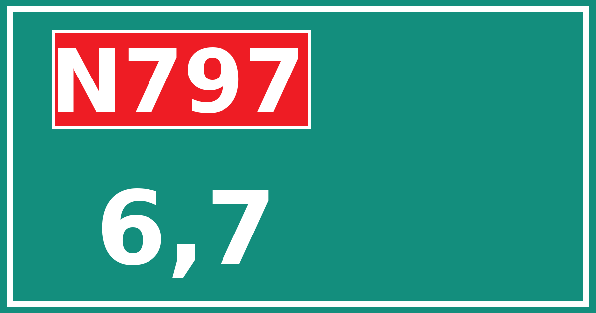 Hectometerbord N797 6,7