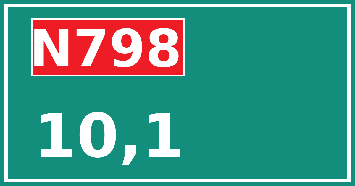 Hectometerbord N798 10,1