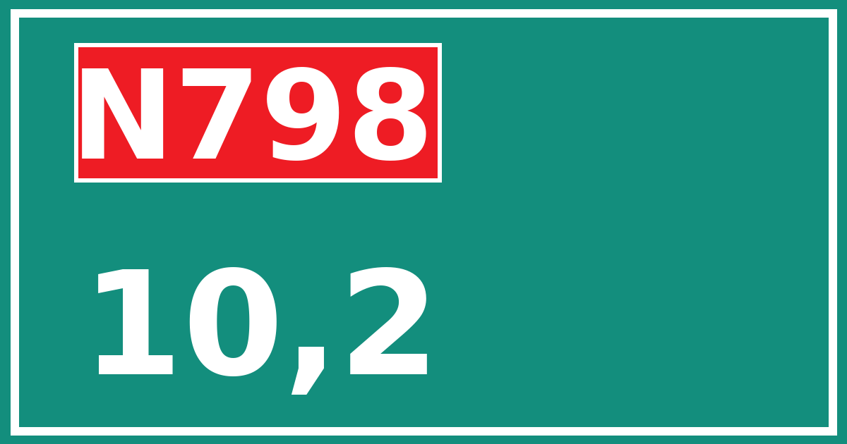 Hectometerbord N798 10,2