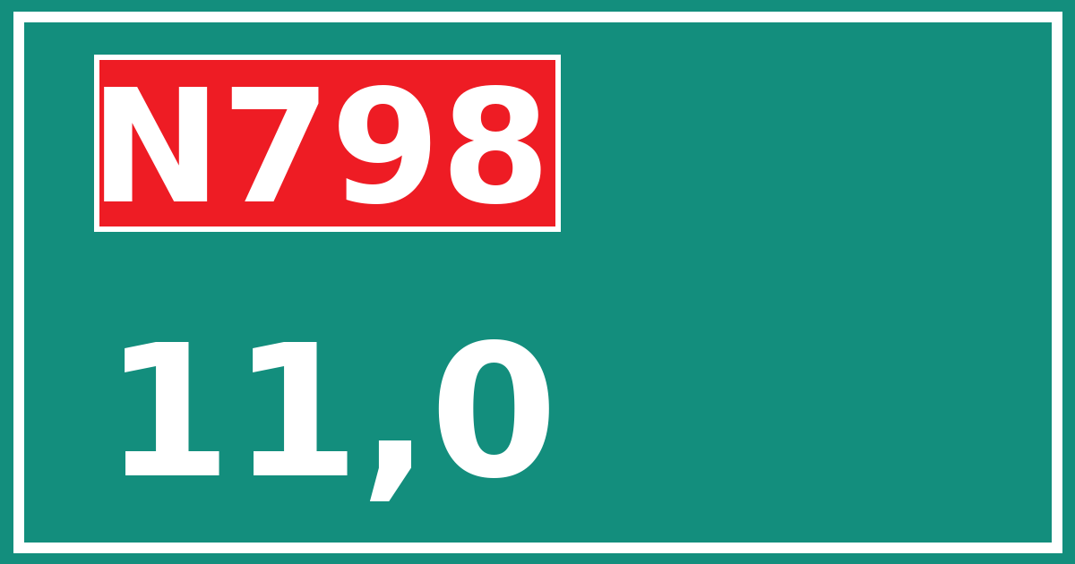 Hectometerbord N798 11,0