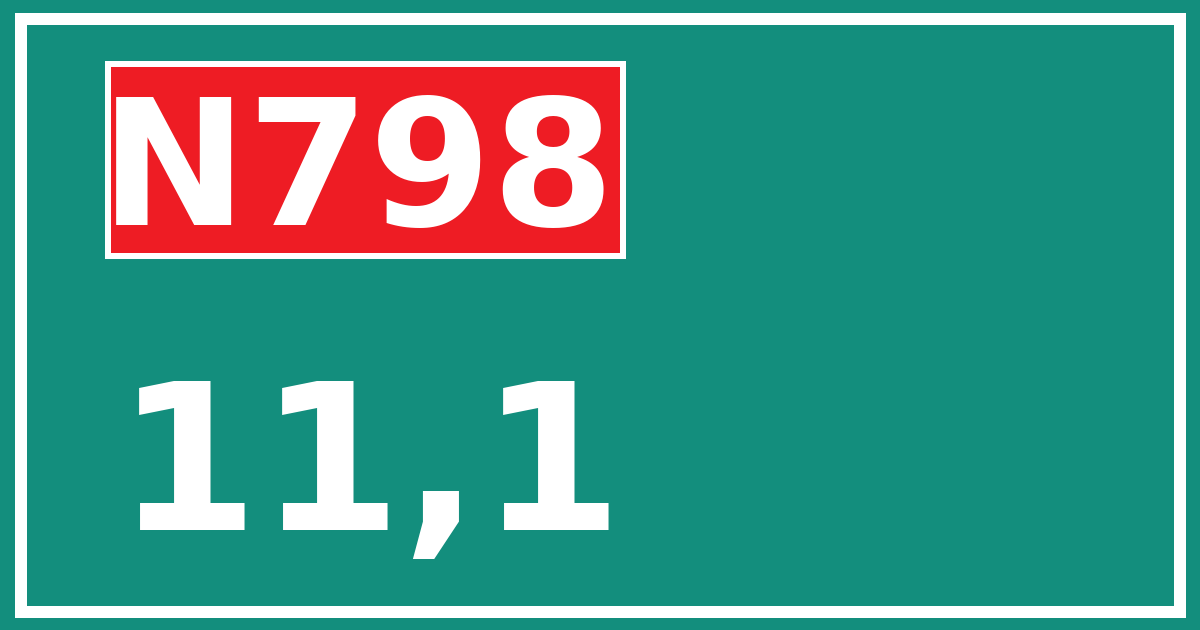 Hectometerbord N798 11,1
