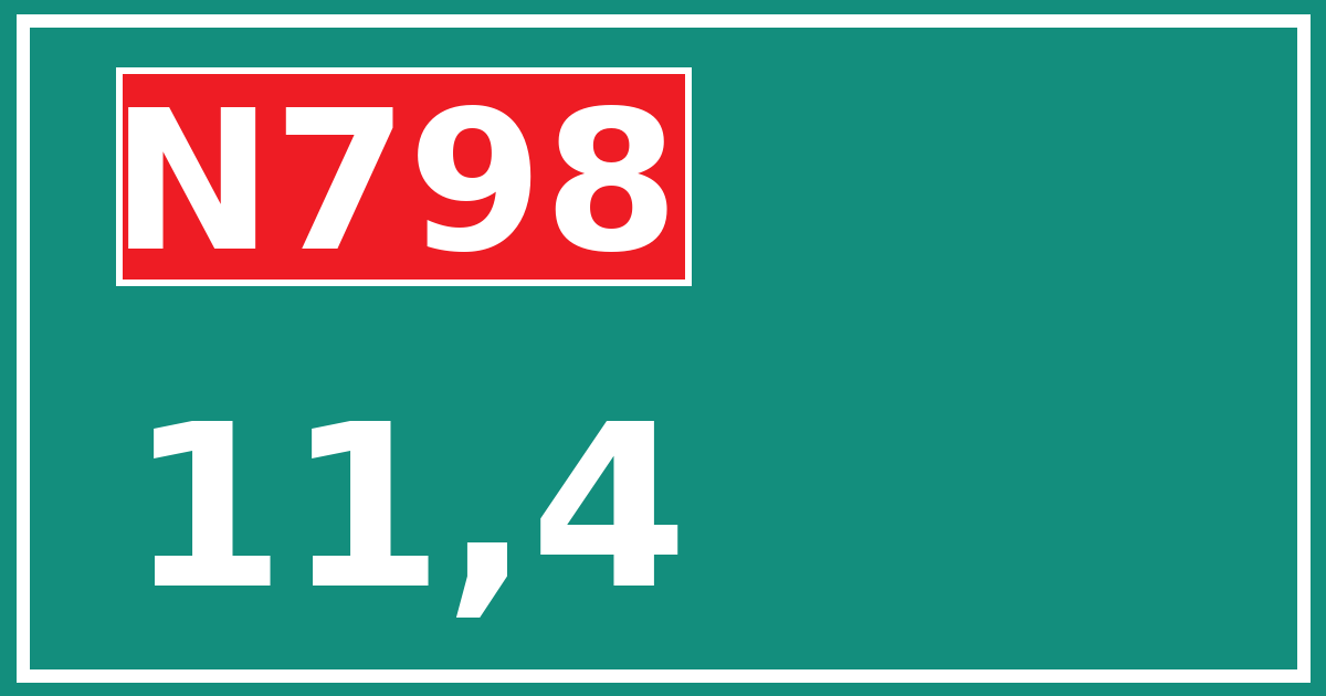 Hectometerbord N798 11,4