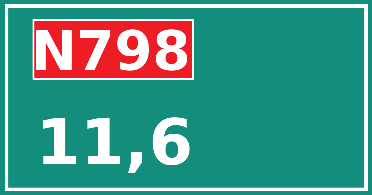 Hectometerbord N798 11,6