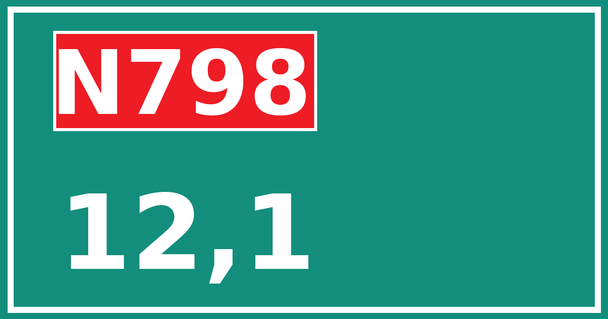 Hectometerbord N798 12,1