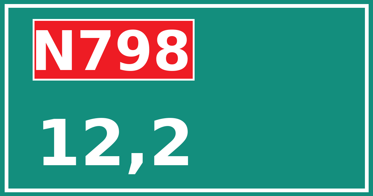 Hectometerbord N798 12,2