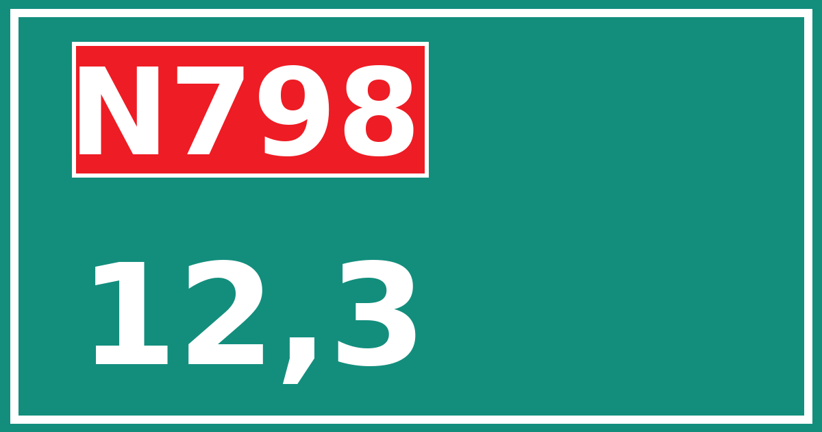 Hectometerbord N798 12,3