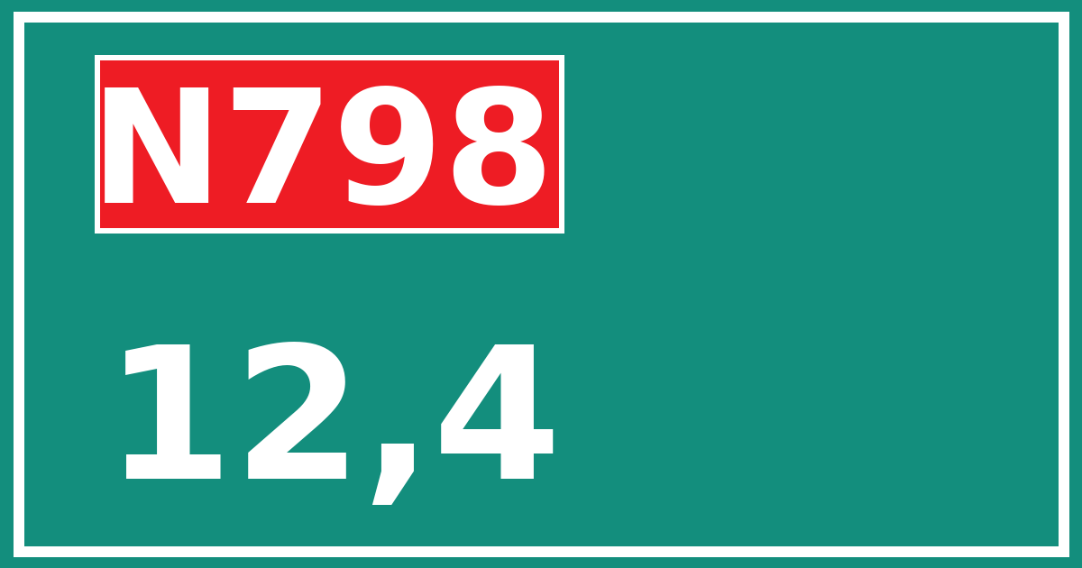 Hectometerbord N798 12,4