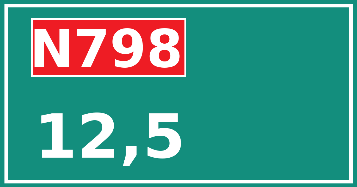 Hectometerbord N798 12,5