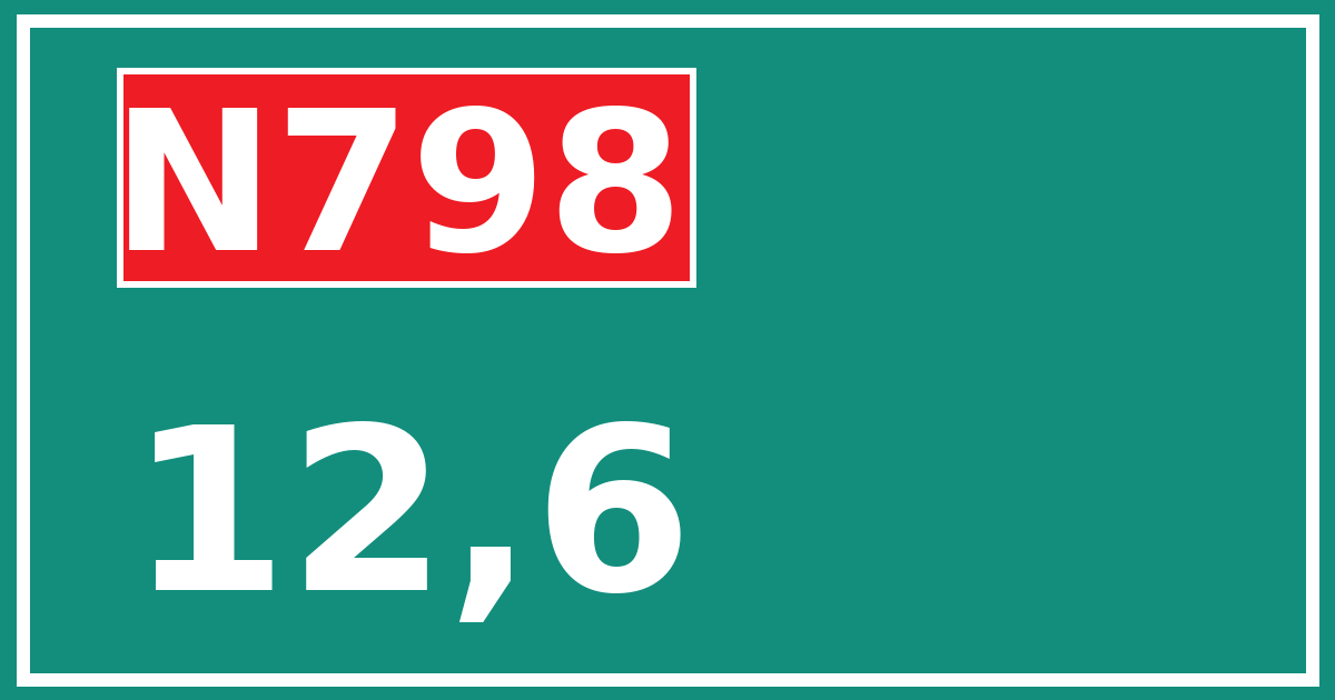 Hectometerbord N798 12,6