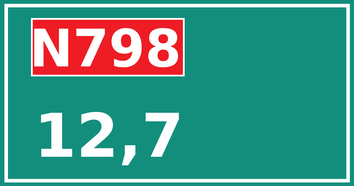 Hectometerbord N798 12,7