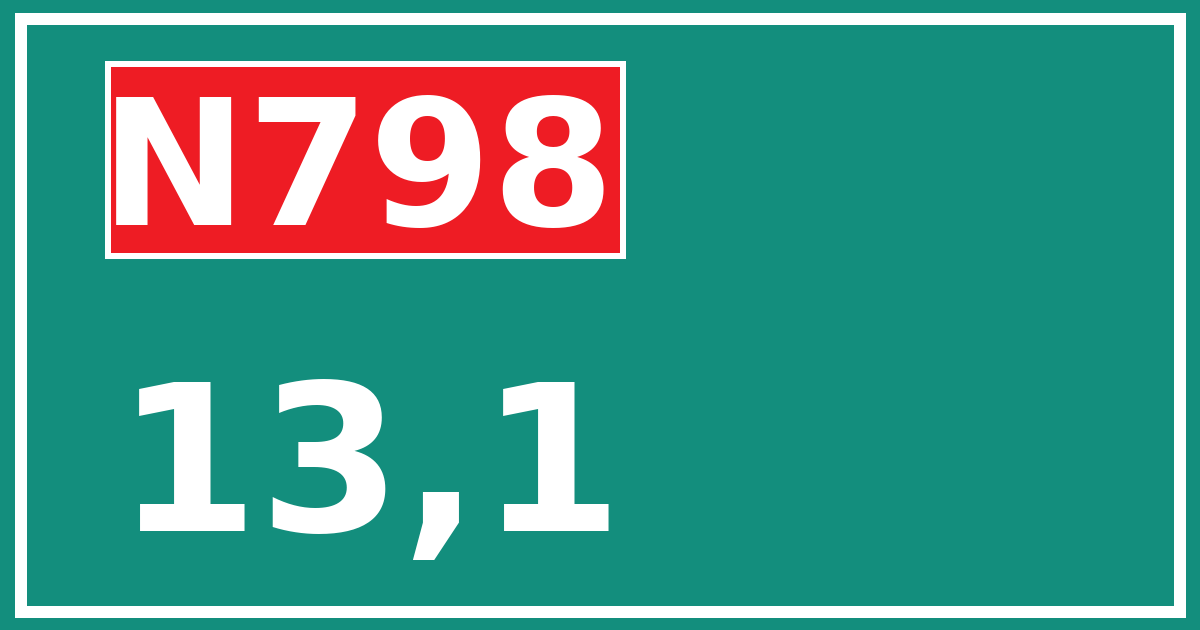Hectometerbord N798 13,1