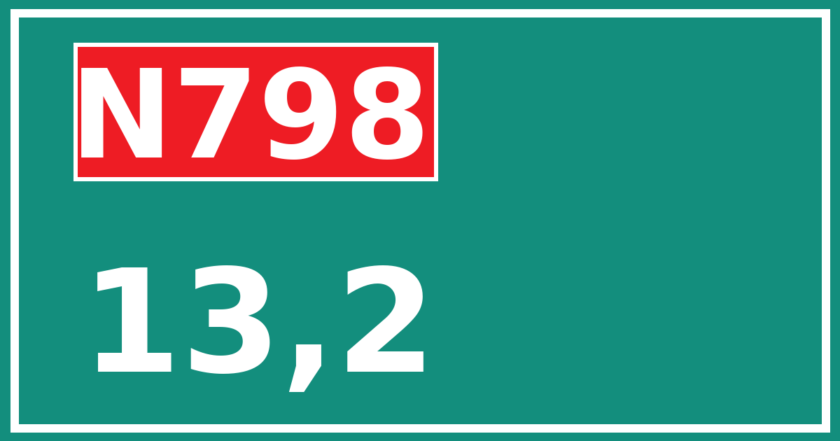 Hectometerbord N798 13,2