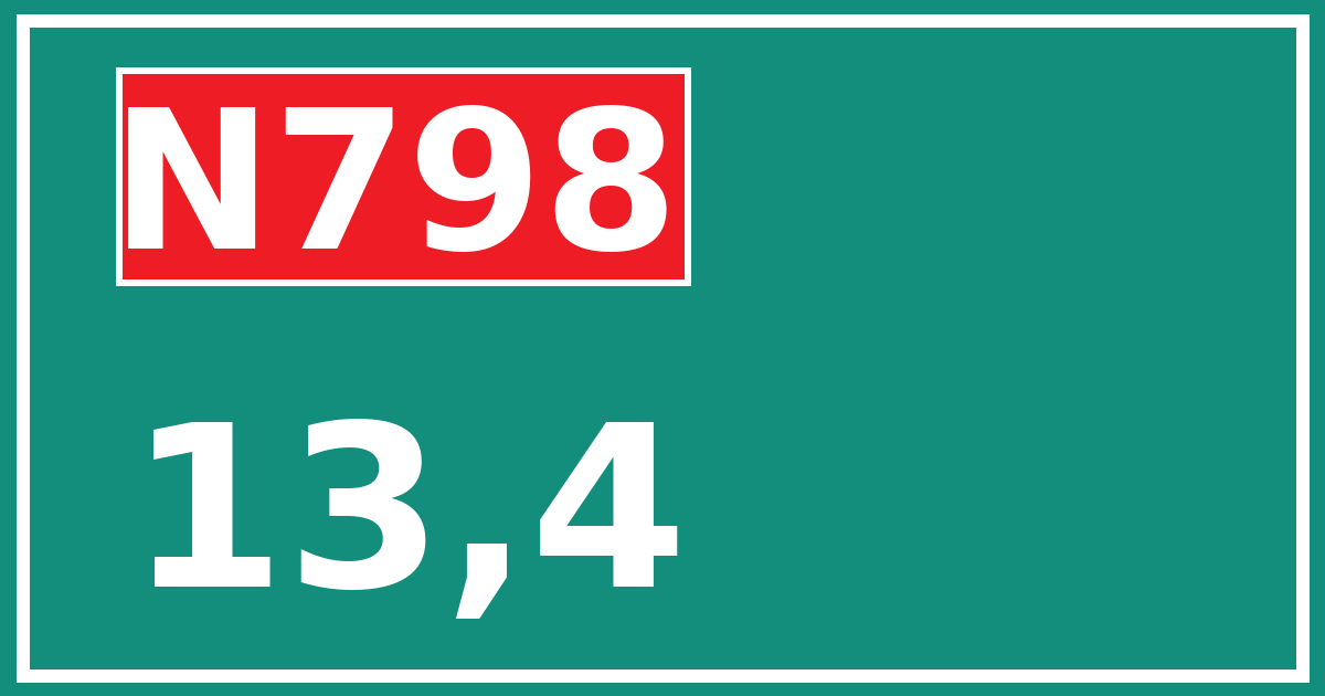 Hectometerbord N798 13,4
