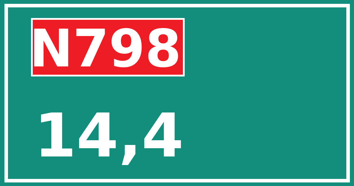 Hectometerbord N798 14,4